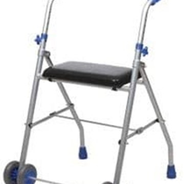 Andador de aluminio con asiento acolchado y ruedas