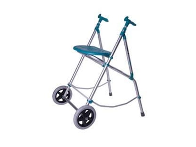 Andador de aluminio con ruedas y asiento "Ara"