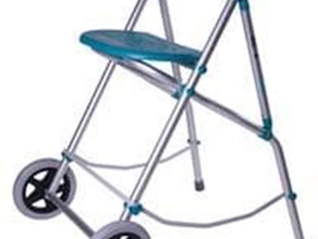Andador de aluminio con ruedas y asiento "Ara"