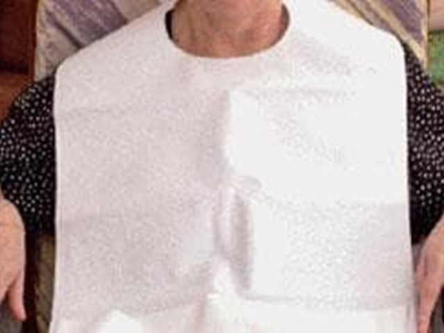 	  Babero impermeable para adulto