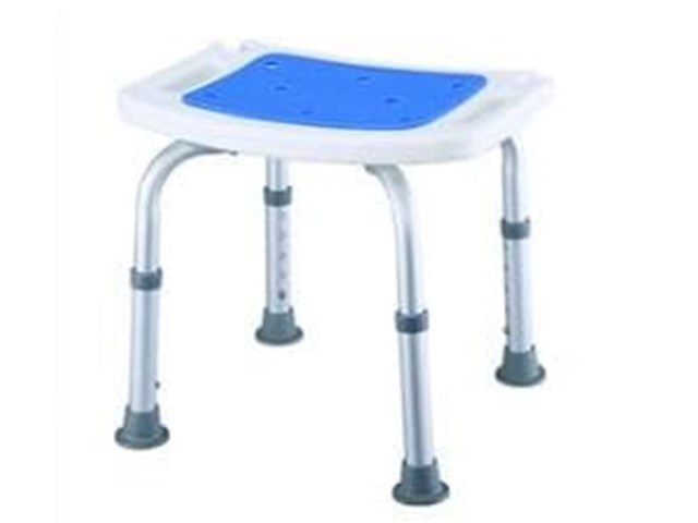 Banqueta de ducha sin respaldo con asiento acolchado